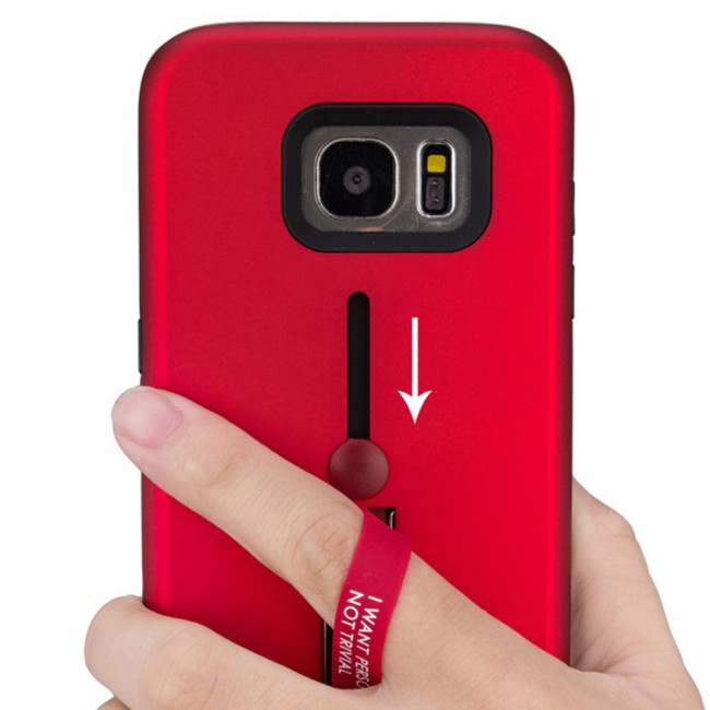Margoun I Want Personality Not Trivial Strap Case Cover with Kickstand for Samsung Galaxy S7 Edge – Black , Dark Blue , Red , Gold