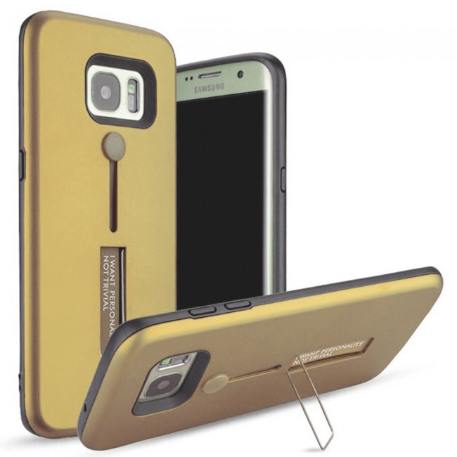 Margoun I Want Personality Not Trivial Strap Case Cover with Kickstand for Samsung Galaxy S7 Edge – Black , Dark Blue , Red , Gold