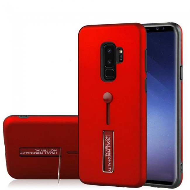 Margoun I Want Personality Not Trivial Strap Case Cover with Kickstand for Samsung Galaxy S9 Plus – Black , Dark Blue , Red , Gold