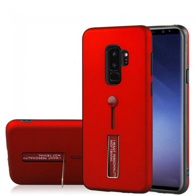 Margoun I Want Personality Not Trivial Strap Case Cover with Kickstand for Samsung Galaxy S9 – Black , Dark Blue , Red , Gold