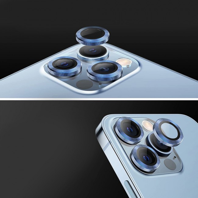Margoun 3PCS Lens Protector Tempered Glass for iPhone 13 Pro iPhone 13 Pro Max – Blue