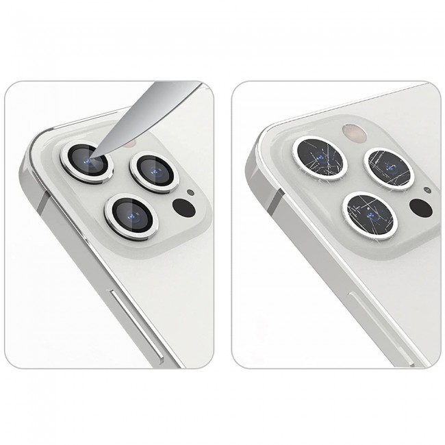Margoun 3PCS Lens Protector Tempered Glass for iPhone 13 Pro iPhone 13 Pro Max – Silver