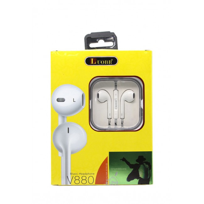 Margoun Luobr V880 Wired Headphones with Mic (CLT) - White