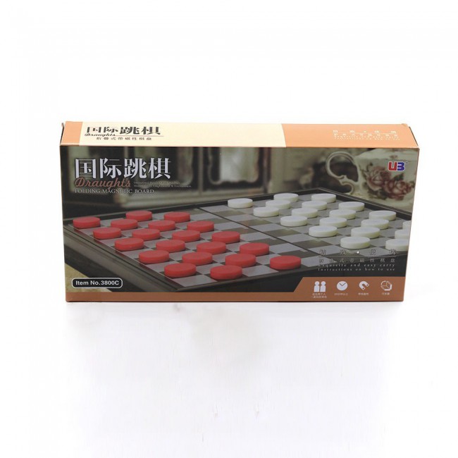 Margoun Magnetic Checkers Board Game Set with Folding Board Model 3800c