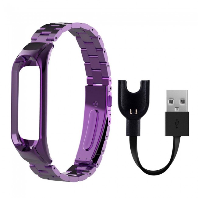 Xiaomi Mi Band 3 Replacement Band 3 Pack - Silver-Rose Gold-Purple