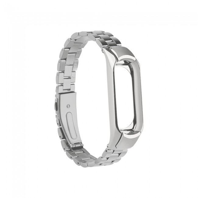 2-pack Metal Replacement Strap for Xiaomi Mi Band 3 Black and Silver 