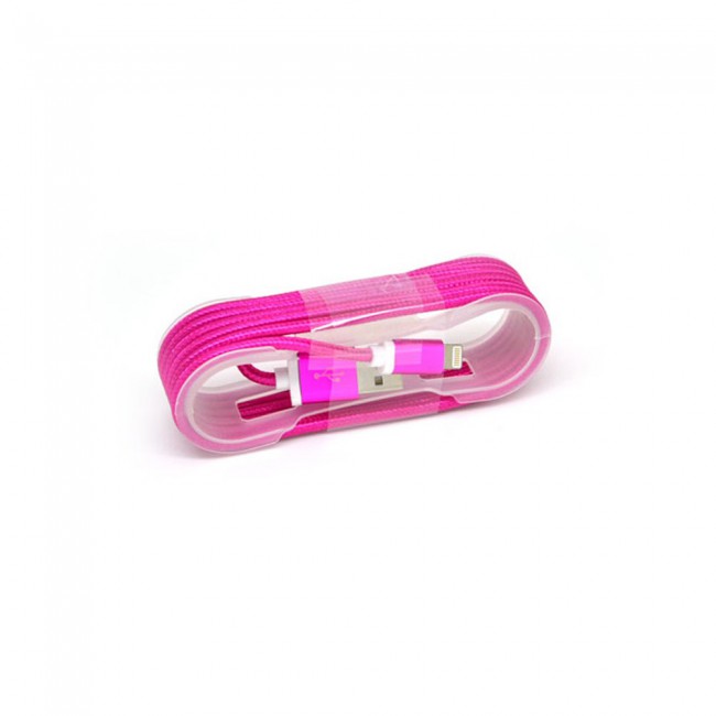 Margoun Nylon Braided Lightning Cable for Apple and Lightning Devices 1.5m – Hot Pink