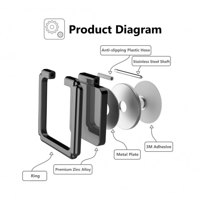 Margoun Universal Privity Ring Bracket Finger Grip Phone Holder Desktop Mount
