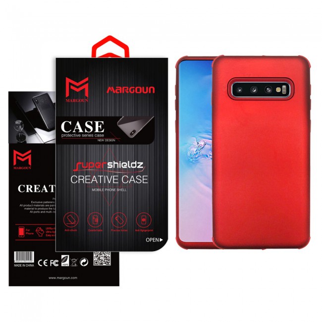Margoun Protective Back Cover Hard Case For Samsung Galaxy S10 Plus ( 10+ ) – Red / Black / Grey