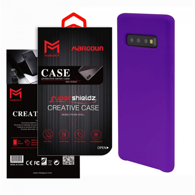 Margoun Protective Silicon Case for Samsung Galaxy S10 – Black , White , Red , Dark Blue , Light Blue , Purple