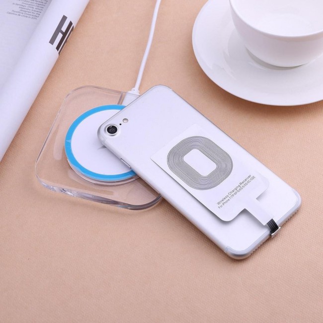 Margoun Qi Wireless Charging Receiver Adapter for iPhone - White