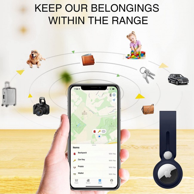 Margoun Silicone AirTag Loop for Apple AirTag – Navy Blue