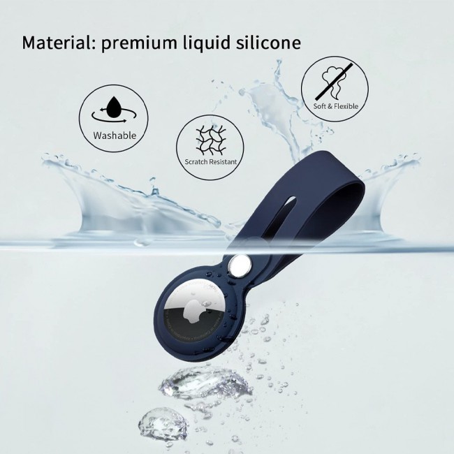 Margoun Silicone AirTag Loop for Apple AirTag – Navy Blue
