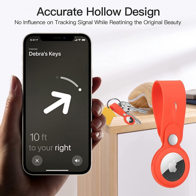Margoun Silicone AirTag Loop for Apple AirTag – Orange