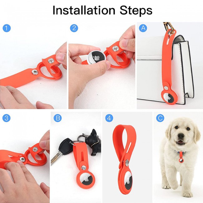 Margoun Silicone AirTag Loop for Apple AirTag – Orange