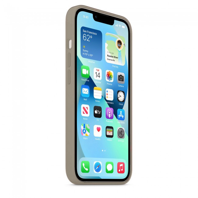 Margoun Silicone Case Cover for Apple iPhone 13 - Beige Grey