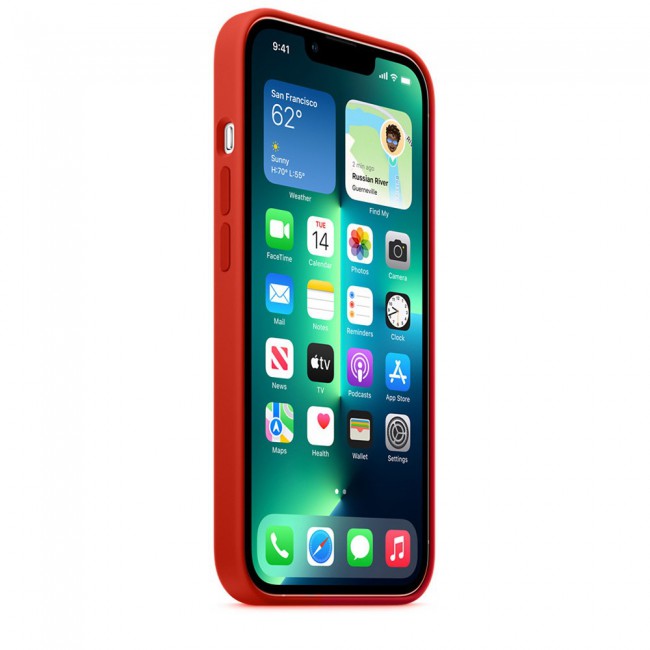 Margoun Silicone Case Cover for Apple iPhone 13 Pro - Red