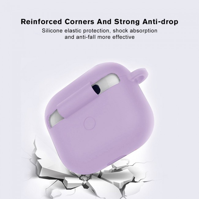 Margoun Silicone Case Cover for Airpods 3 with Keychain – Light Purple