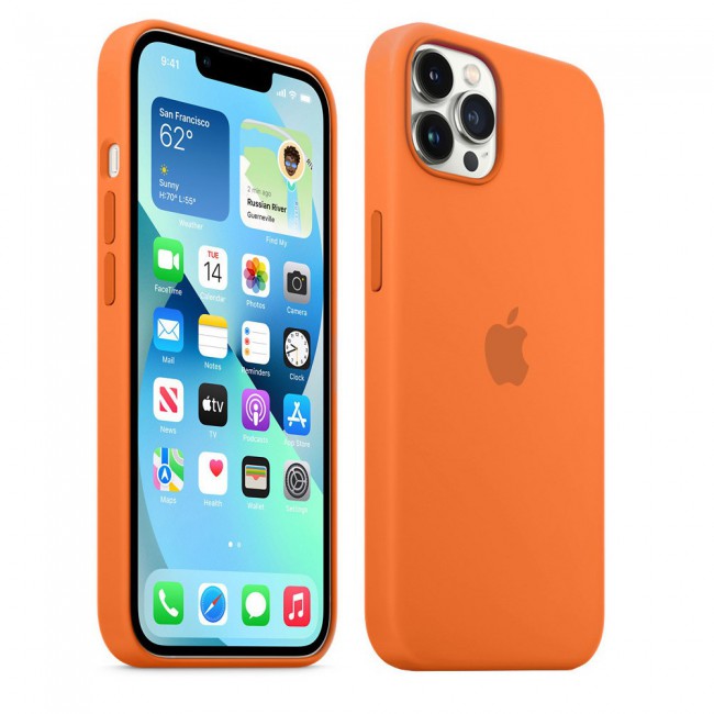 Margoun Silicone Case Cover for Apple iPhone 13 Pro Orange