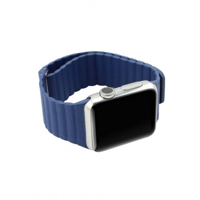 Margoun Smart Watch with Heart Rate Monitor Sensor and Leather Loop 42mm Band – Blue