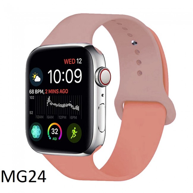Apple Watch Band 42-44-45mm Double Color Silicone Strap Henlein Series by Margoun - Pink