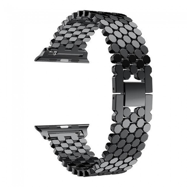 Margoun Stainless Steel Replacement Bracelet Strap for apple Watch 42-44-45mm – Black