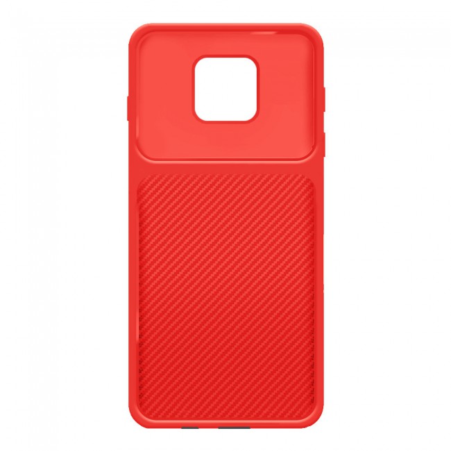 Margoun TPU Case Cover with Carbon Fiber Pattern for Huawei Mate 20 Pro - Red