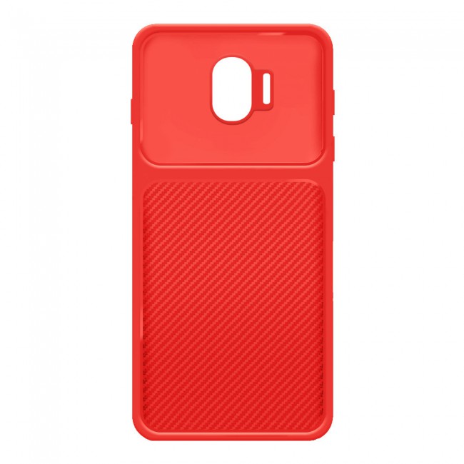 Margoun TPU Case Cover with Carbon Fiber Pattern for Samsung Galaxy J4 - Red