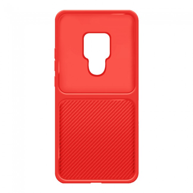 Margoun TPU Case Cover with Carbon Fiber Pattern for Huawei Mate 20 - Red