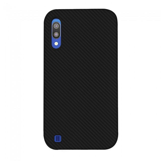 Margoun Carbon Fiber TPU Cover Case for Samsung Galaxy M10 ( Black , Gold )