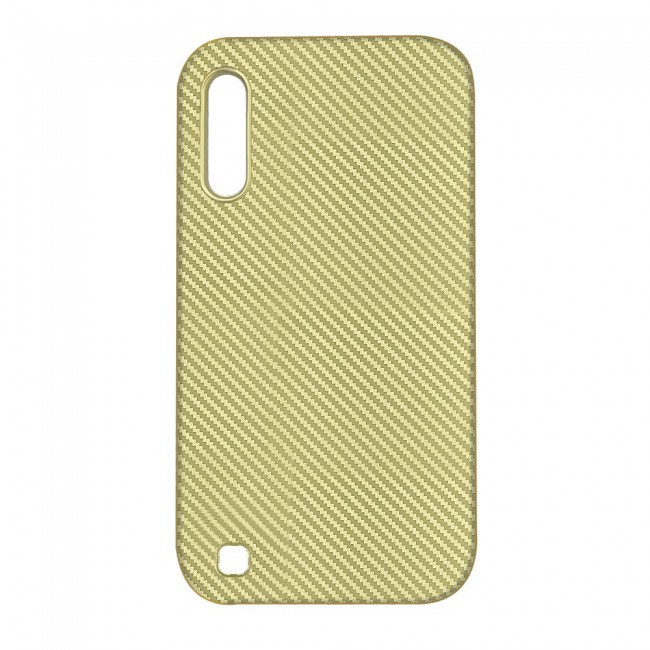 Margoun Carbon Fiber TPU Cover Case for Samsung Galaxy M10 ( Black , Gold )