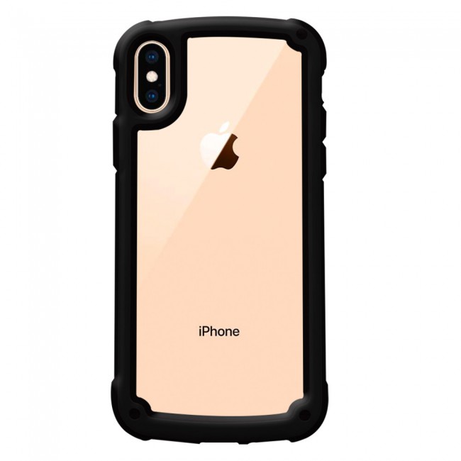 Margoun Transparent Shock-Proof Hard Case for Apple iphone XS – Black / White / Blue / Red Edge