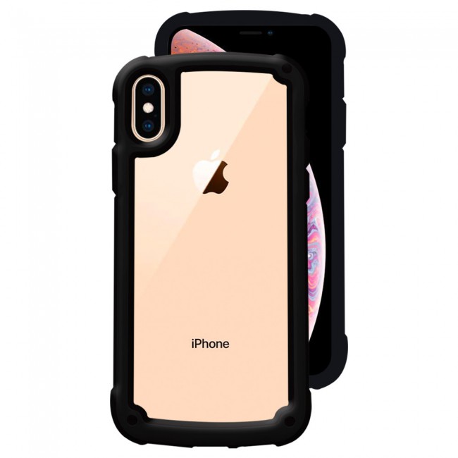 Margoun Transparent Shock-Proof Hard Case for Apple iphone XS – Black / White / Blue / Red Edge