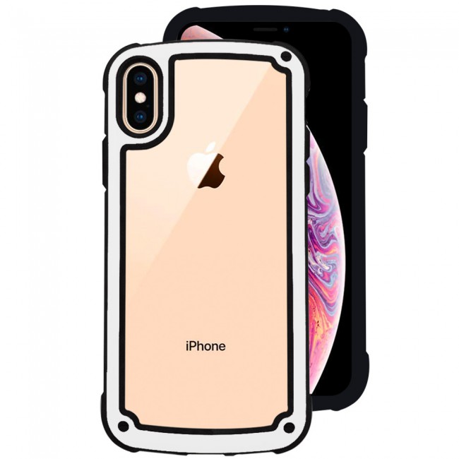 Margoun Transparent Shock-Proof Hard Case for Apple iphone XS – Black / White / Blue / Red Edge