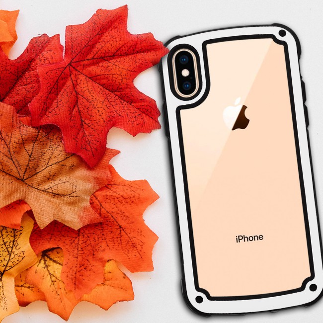 Margoun Transparent Shock-Proof Hard Case for Apple iphone XS Max – Black / White / Blue / Red Edge