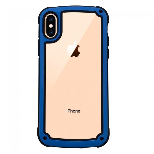 Margoun Transparent Shock-Proof Hard Case for Apple iphone XS – Black / White / Blue / Red Edge