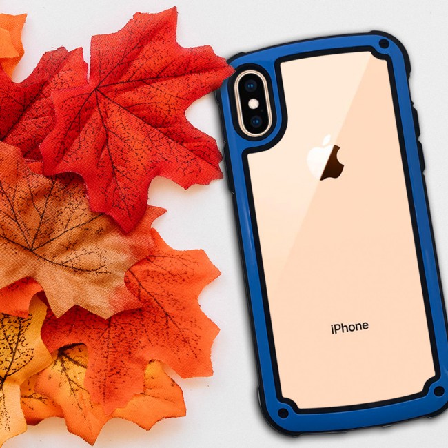 Margoun Transparent Shock-Proof Hard Case for Apple iphone XS Max – Black / White / Blue / Red Edge