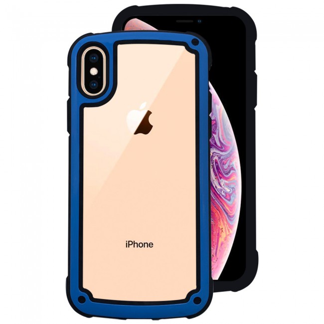 Margoun Transparent Shock-Proof Hard Case for Apple iphone XS – Black / White / Blue / Red Edge