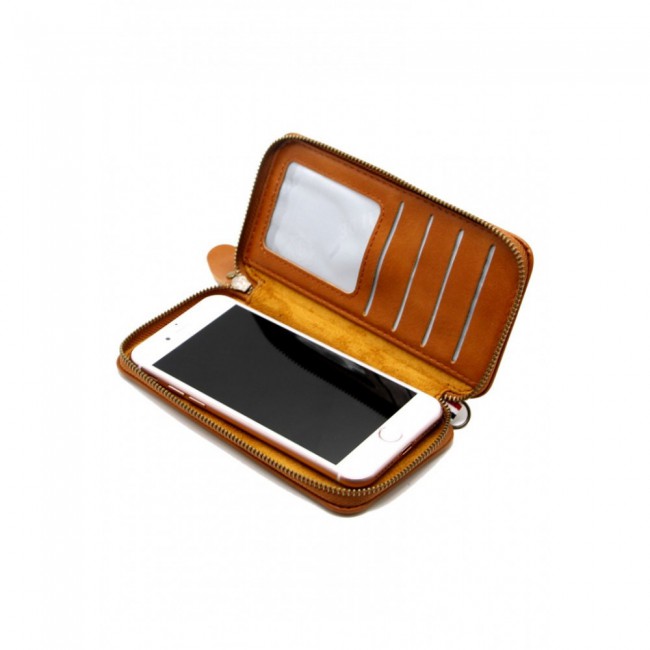 Margoun Universal PU leather Zipper Wallet Case for 4.7inches Mobile Phones with Card Slot and Cash Compartment – Black , Dark Brown , Light Brown , Maroon