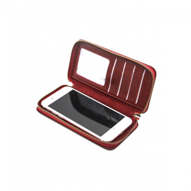 Margoun Universal PU leather Zipper Wallet Case for 4.7inches Mobile Phones with Card Slot and Cash Compartment – Black , Dark Brown , Light Brown , Maroon