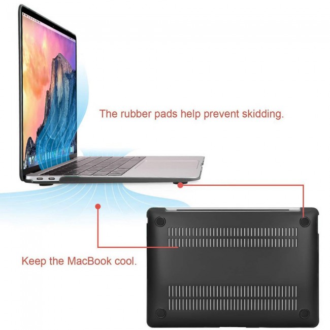 Macbook Air 13.3 inch Case Cover and Keyboard Protector Skin Cover – Black
