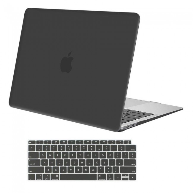 Macbook Air 13.3 inch Case Cover and Keyboard Protector Skin Cover – Black