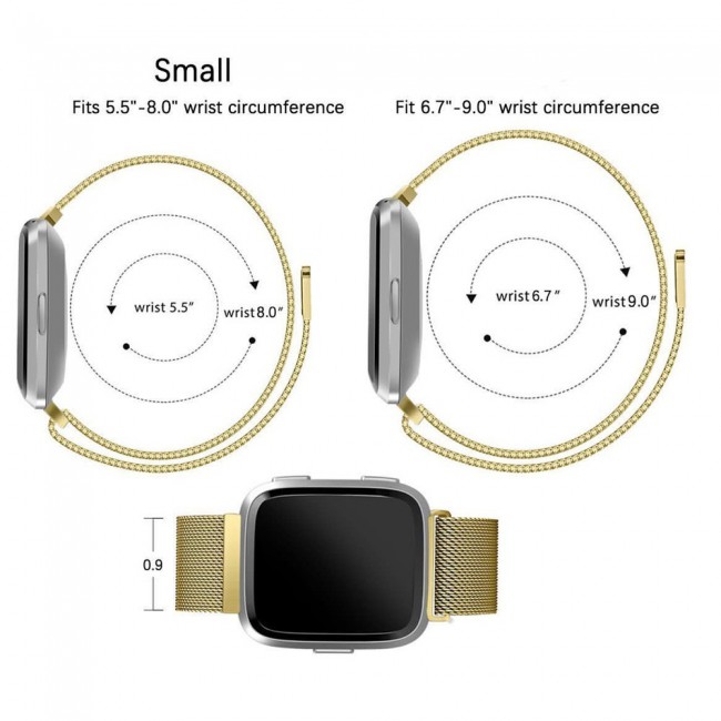 Milanese Band for Fitbit Versa 3 and Fitbit Sense with Magnet Lock Henlein Series by Margoun - Gold