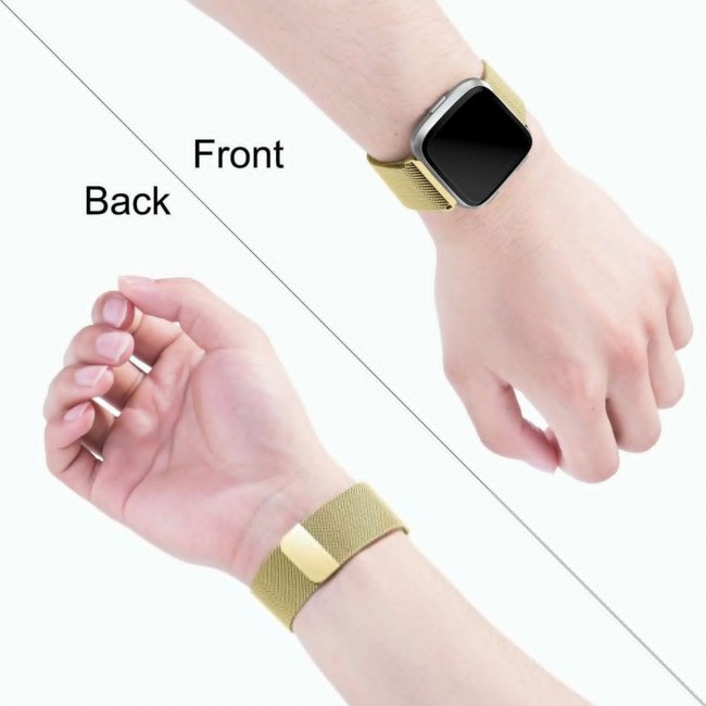 Milanese Band for Fitbit Versa 3 and Fitbit Sense with Magnet Lock Henlein Series by Margoun - Gold