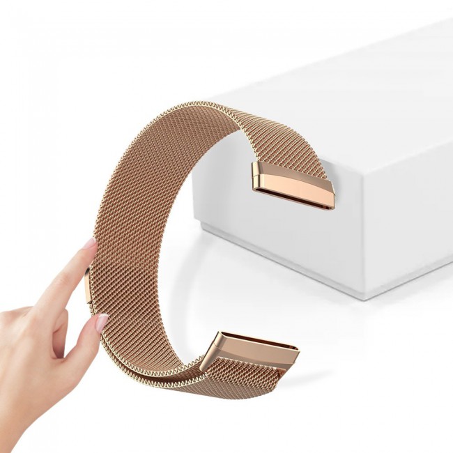 Milanese Band for Fitbit Versa 3 and Fitbit Sense with Magnet Lock Henlein Series by Margoun - Rose Gold