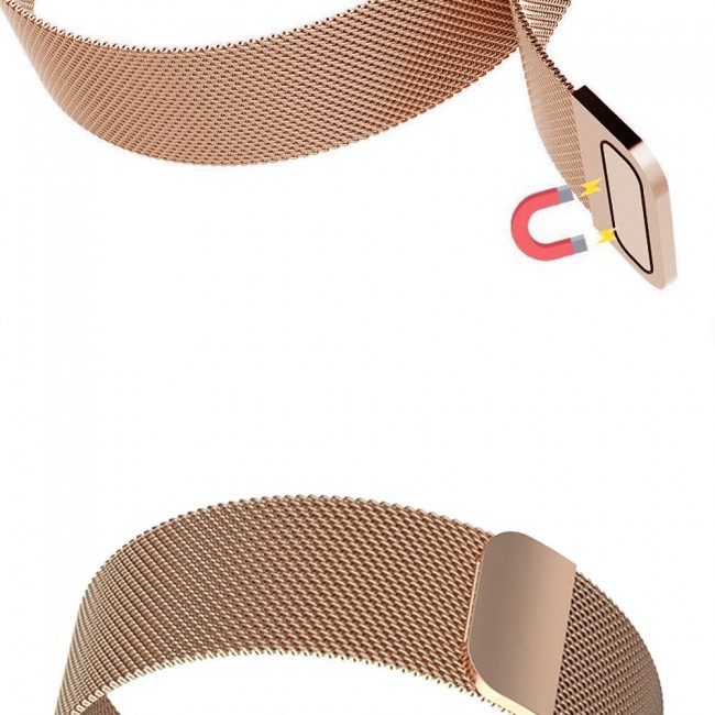 Milanese Band for Fitbit Versa 3 and Fitbit Sense with Magnet Lock Henlein Series by Margoun - Rose Gold