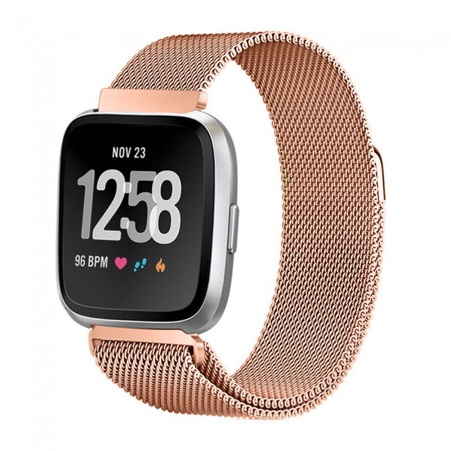 Milanese Band for Fitbit Versa 3 and Fitbit Sense with Magnet Lock Henlein Series by Margoun - Rose Gold