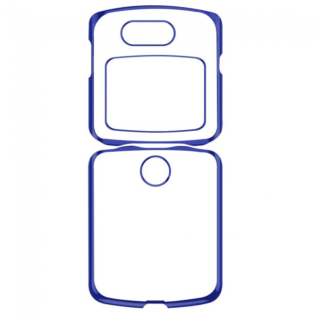 Motorola Razr Flip Clear TPU Cover Proguard Case by Margoun - Blue Edge