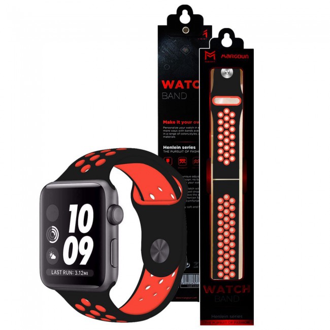 Nike Sport Band 42 44 45mm for Apple Watch Black and Red GSMprice