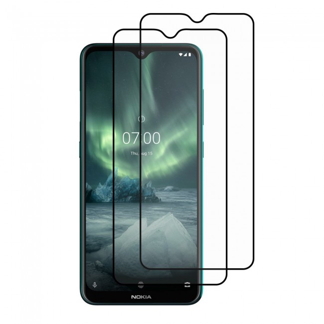 Nokia 7.2 Glass 3D Tempered 2 Pack Super Shieldz Margoun- Black Frame